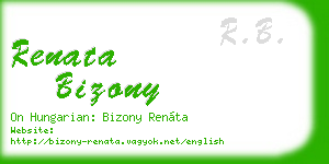 renata bizony business card